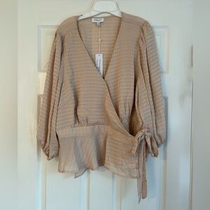 Gilli baby pink silky wrap top nwt size 3x